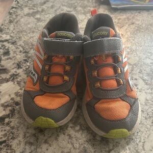 Saucony Kids' Vibrant Orange and Gray Sneakers